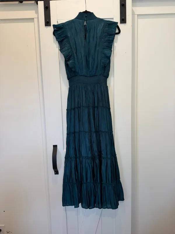 Lulus Emerald Green Flutter Sleeve Midi Dress  - Image 2
