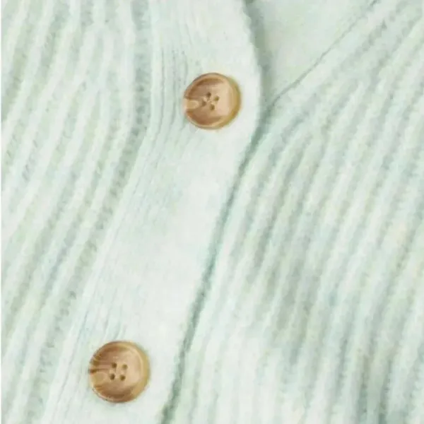 Mango MNG Ribbed Knit Aqua Green Cardigan Sweater NWT Plus‎ 3XL - Image 9
