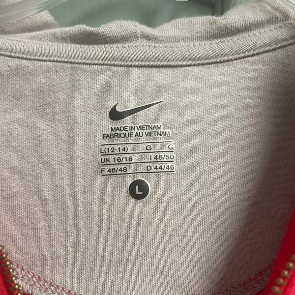 Nike Womens Ohio State Quarter Zip Hoodie Pullover Stretch Size Large Red Gray - Image 3