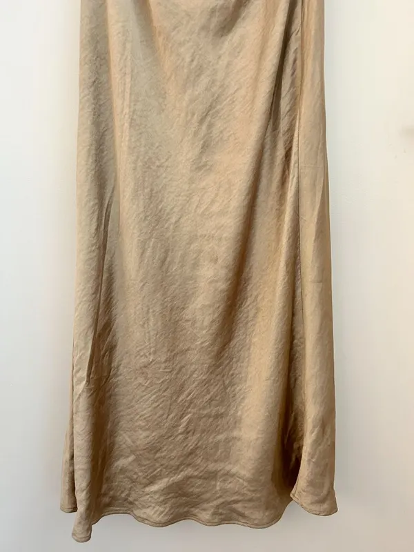 Six Stories One Shoulder Satin Bridesmaid Dress in Champagne US Size 10 - Image 5