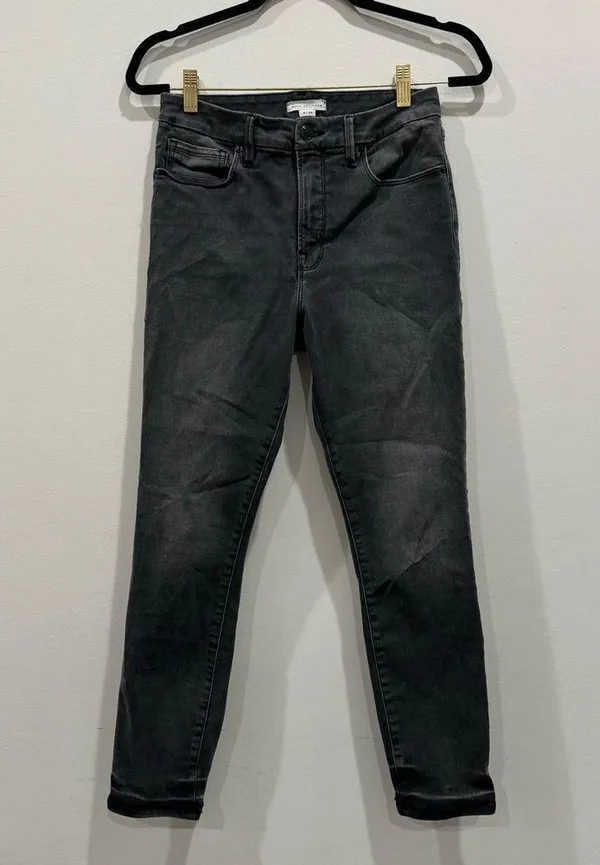 Good American Black Good Legs Crop High Waist Skinny Jeans Size 8/29 GLC961T - Image 2