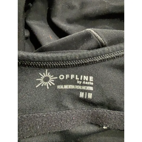 OFFLINE by Aerie Real Me Xtra‎ Flare Bodysuit Black Size Medium Jumpsuit Yoga - Image 4