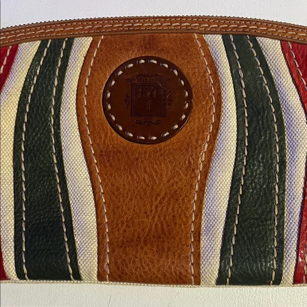 Frye leather and canvas multicolored clutch wristlet - Image 3
