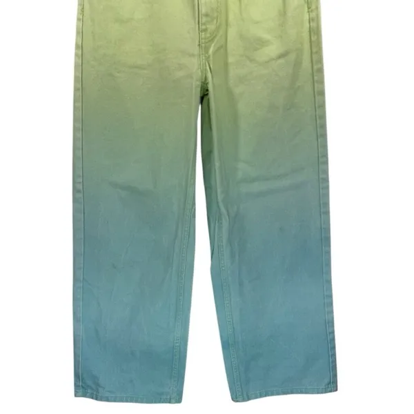 BDG Urban Outfitters High & Wide Ombre Jeans Green Blue Gradient Wide Leg Sz‎ 25 - Image 9