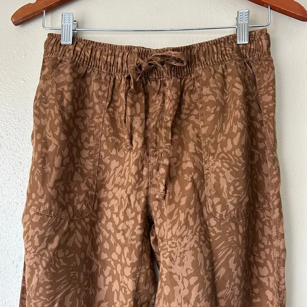 Nicole Miller Brown Printed Joggers Size XS - Image 3