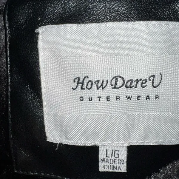 Super Cool How Dare U Faux Leather Parka! Size L - Image 6