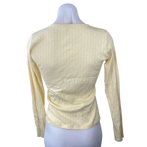 Brandy Melville Zelly Ribbed Long Sleeve Slim Button Down Cardigan Sweater Top S - Image 4