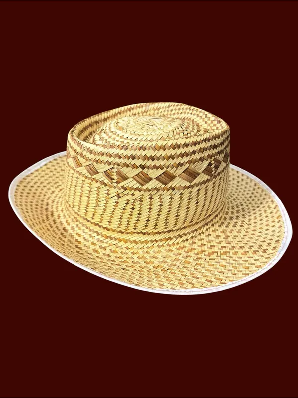 Handwoven Straw Sun Hat Natural Tan Wide Brim Boho Beach Resort Unisex One Size - Image 4