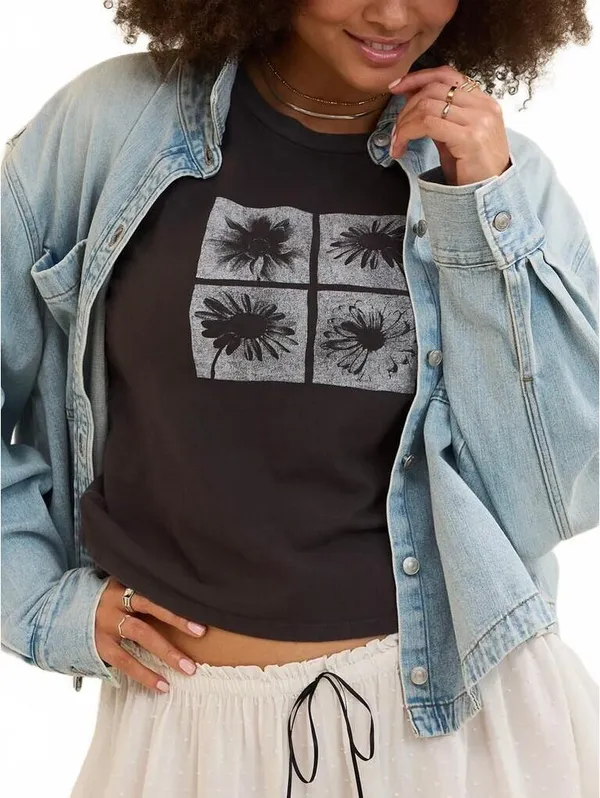 AE Aerie Vintage T-Shirt American Eagle Smoked Gray M - Image 9