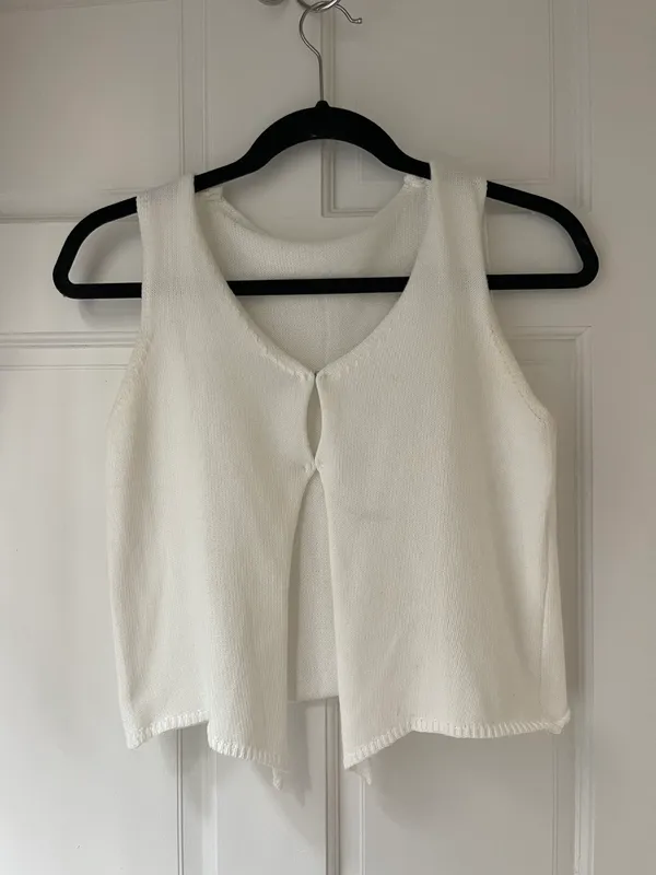 White Knit Sweater Top - Image 3