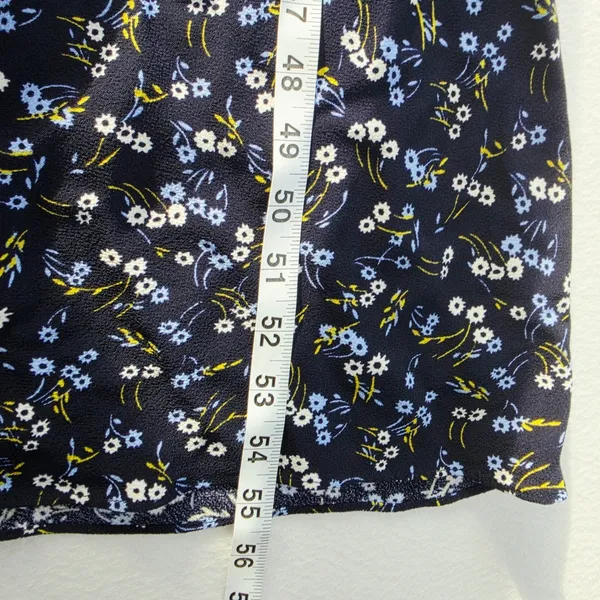 Madewell Seamed Flutter Sleeve Maxi Dress Navy Floral V-Neck NU512 Size 0 - Image 11
