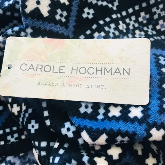 NWT Carole Hochman Lounger blue multi cowl neck size‎ M - Image 4