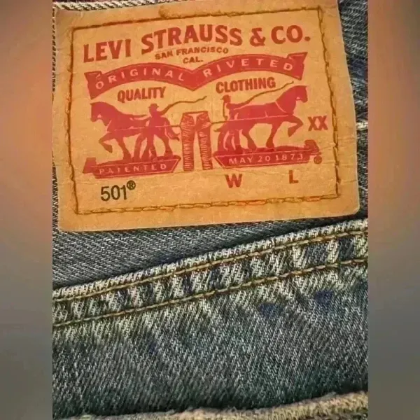 Levi's Levi 501 Blue Denim Jeans Shorts Button Closure‎ Distressed Booty Western - Image 4