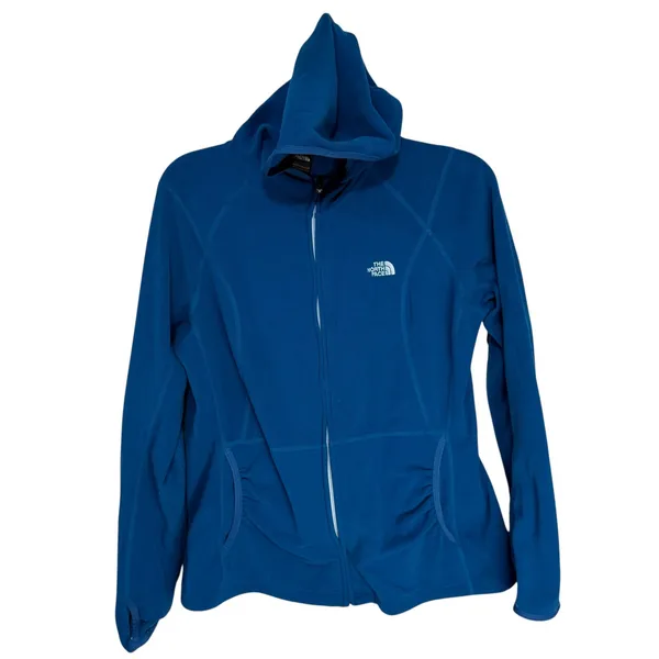 The‎ North Face Womens Blue Full Zip Fleece Hoodie Jacket XL NF0A3LPD - Image 2