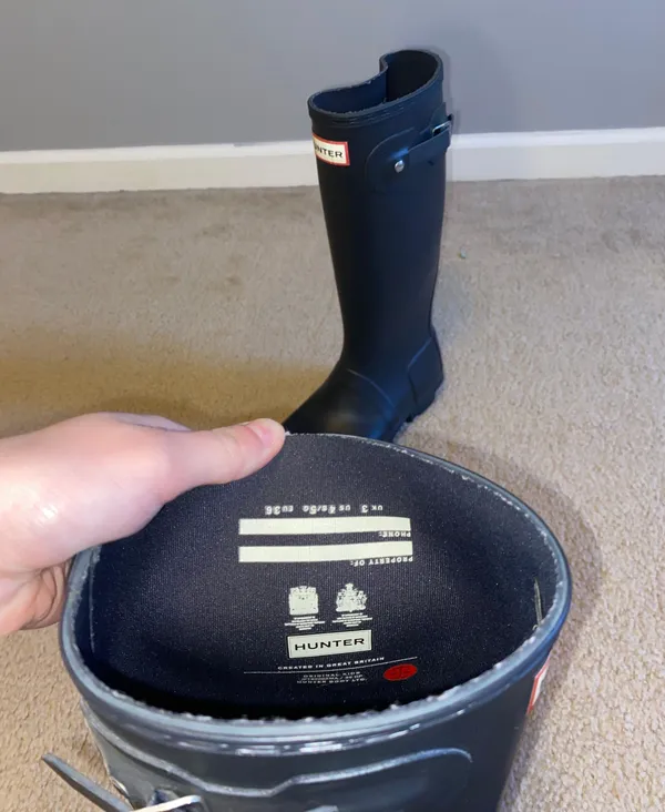 Hunter Matte Navy Blue Tall Rain Boots - Image 3