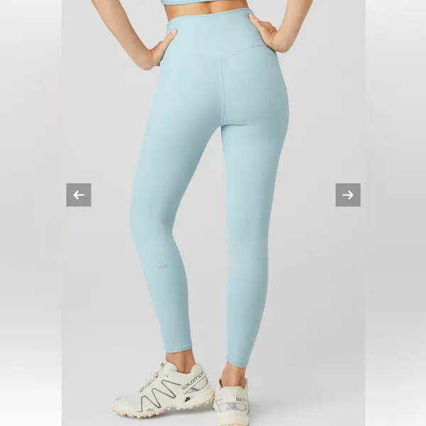Alo Yoga Airbrush Winter Warm‎ High-Waist Nocturne Legging - Chalk Blue Size M - Image 8