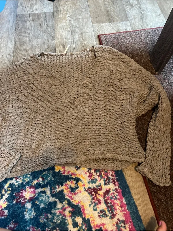 Free people Cozy V-Neck Knit Sweater in Taupe - Image 3