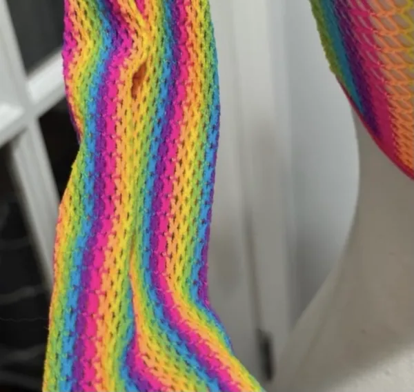 Leg Avenue Rainbow Fishnet Long Sleeve Crop Top - Image 9