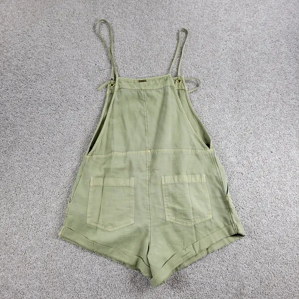 BillaBong Wild Pursuit Overall Romper Womens S Green Spaghetti Tie Shorts Casual - Image 3