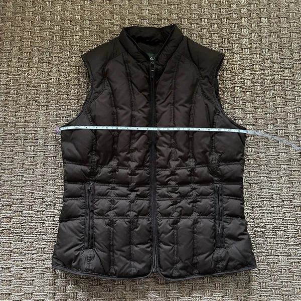 Eddie Bauer Women’s M Brown Down Puffer Vest Full Zip Pockets Lightweight - Image 6