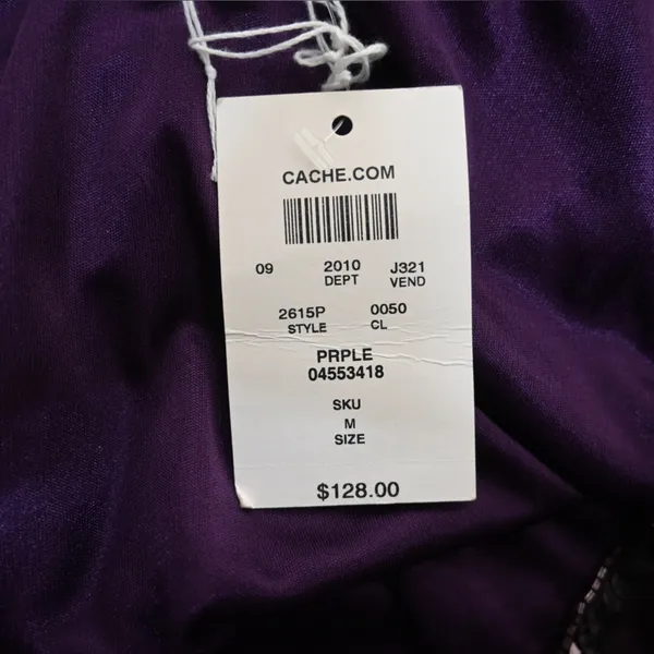 Cache Womens M Purple Short Sleeve Sequin Evening Cocktail Blouse NEW - Image 8