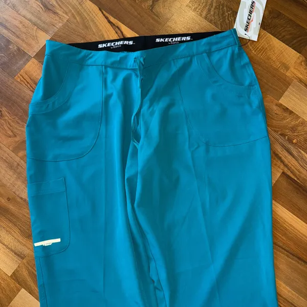 Skechers‎ by Barco Teal Relaxed Fit Drawstring Scrub Pant Women 2XL Petite new - Image 3