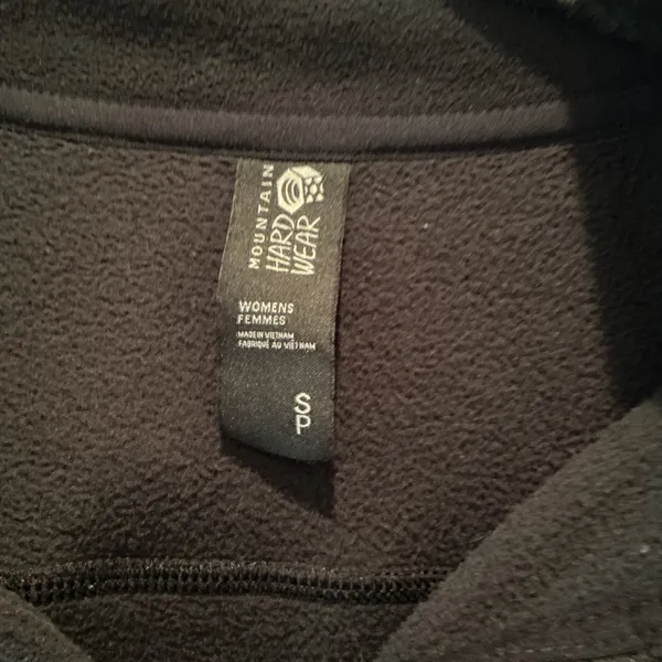 Mountain Hardwear Womens Fleece Pullover Black Long Sleeve Quarter‎ Zip Size S - Image 3