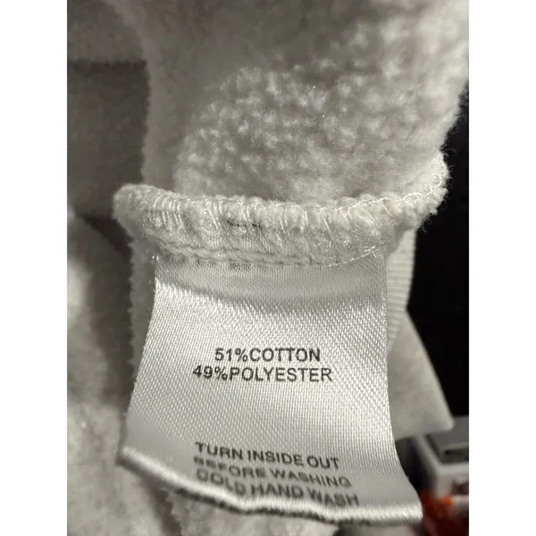 White Fox Oatmeal Heather Frayed Logo Fleece‎ Pullover Hoodie XS/S Womens - Image 6