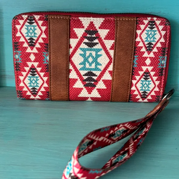 × Wrangler Wristlet Western Wallet Boho Aztec Credit Card Holder for Women - Image 2
