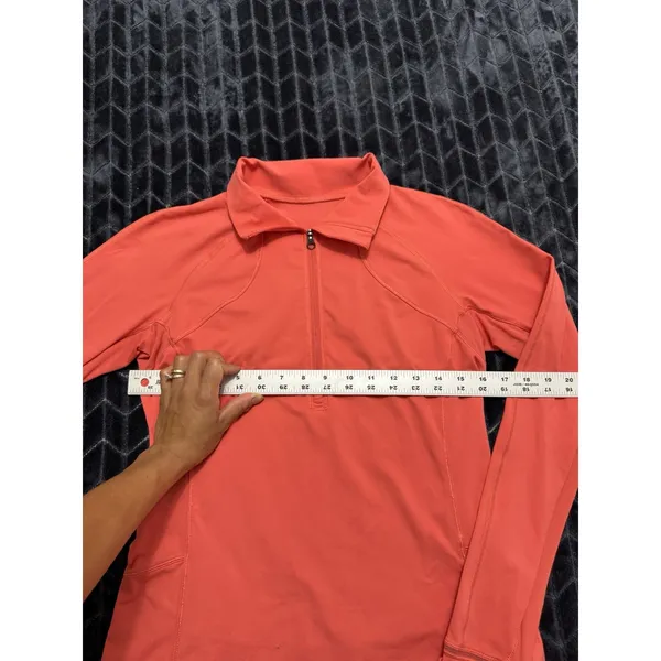 LULULEMON Women's Race GRACE 1/2 ZIP Coral Size 6 - Image 7