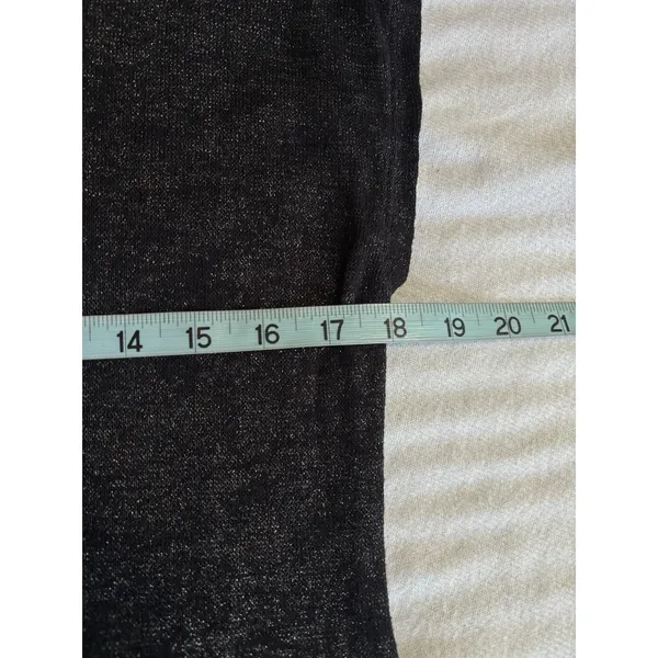 Ana Black Sparkle Scoop Neck Size‎ M Short Cap Sleeve Top Soft - Image 5