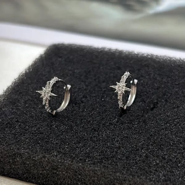 13mm Small Star Hoop Earrings for Men Women Streetwear Punk Hip Hop Unisex Earrings - Image 2