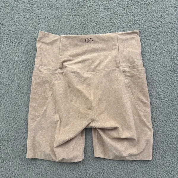 Calia High Rise Bike Shorts Beige Athletic Athleisure Pockets Women's Medium - Image 2