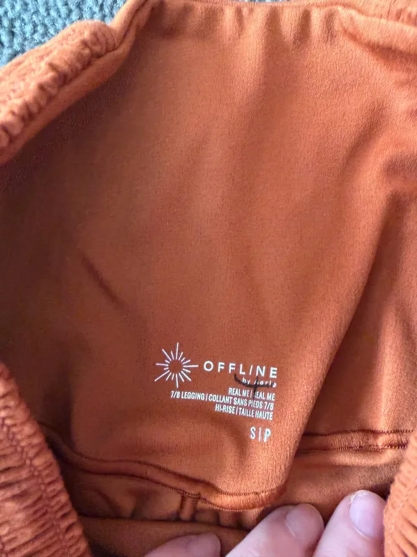 Outdoor Voices NWT Offline by Aerie Real Me 7/8 Leggings Ruched High Rise Orange Size Small - Image 5