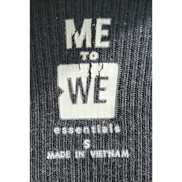 Me To We Essentials Black Crop Top‎ Long Sleeve Ribbed Basic Fitted Shirt Size S - Image 3