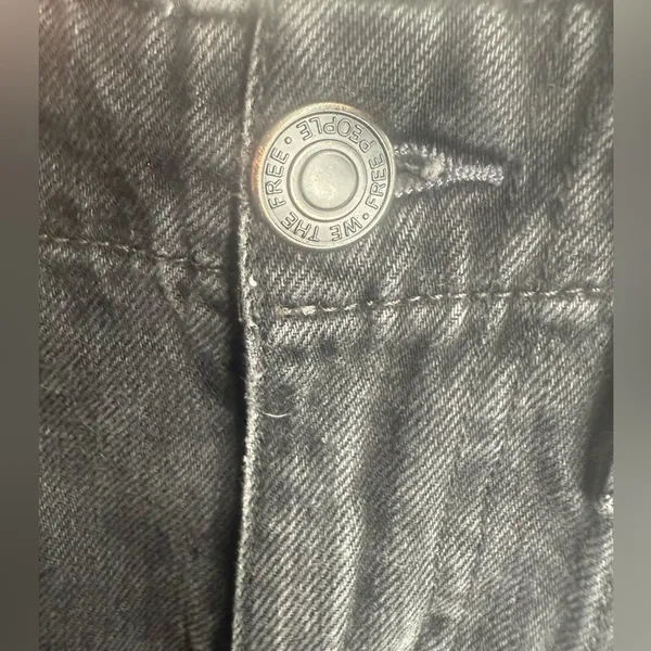 Free People Jeans We The Free Denim Jean Major Leagues VTG Black Mid-Rise Boho - Image 7