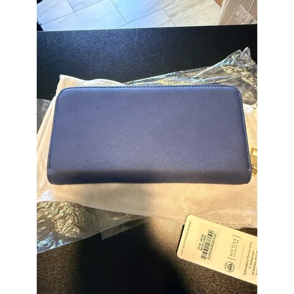 Urban Expression Beckette Wallet Women OS Denim Blue NEW Vegan Floral Laser Cut - Image 9