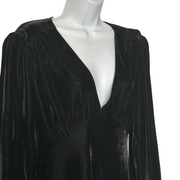 Zara Black Velvet babydoll Dress size L - Image 11