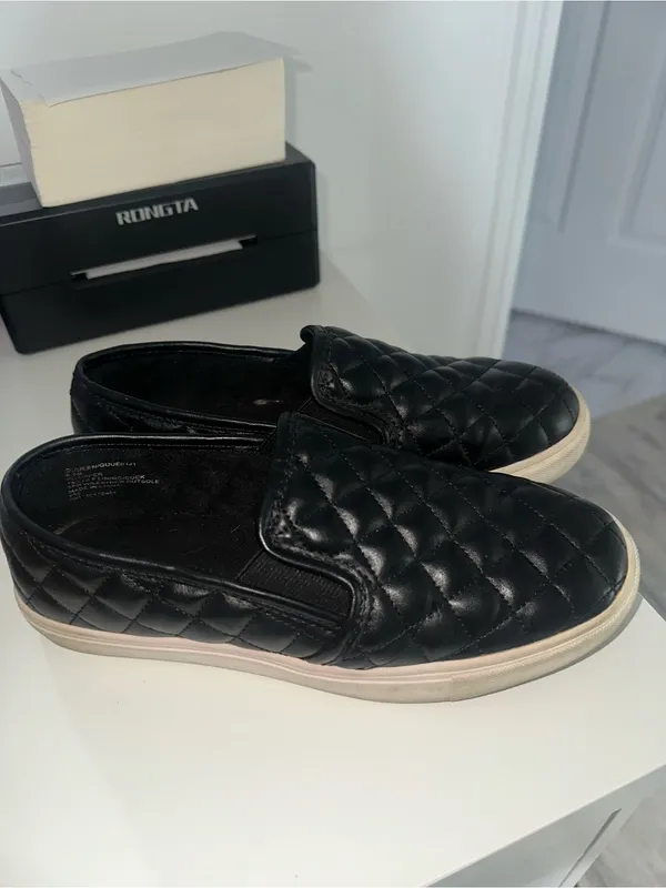 Madden Girl Quilted Black Slip-On Loafers - Image 2