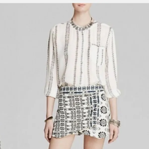 Free People Magic Pullover Top in Vanilla Combo - Image 2
