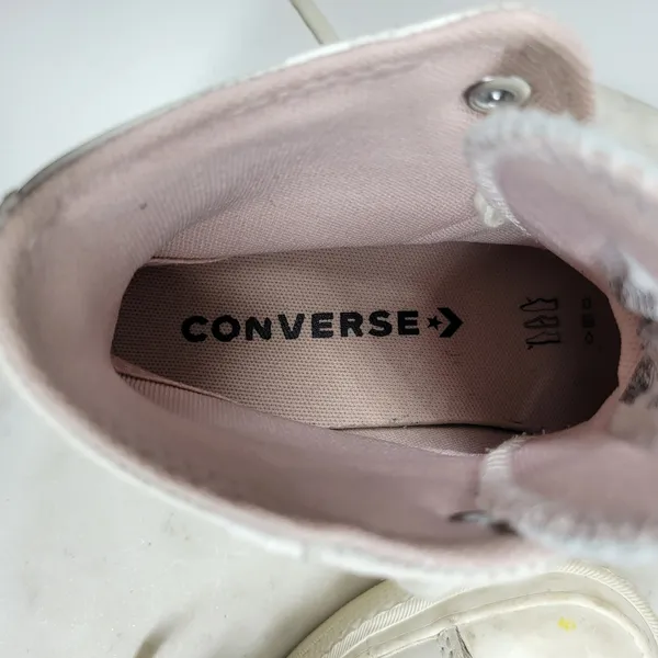 Converse CTAS Lift High Top Platform Leather Ruffle Sneakers Womens 6.5 White - Image 6