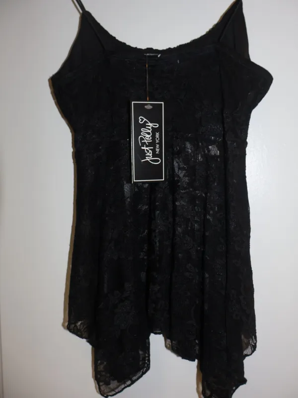 Just Polly New York Black Lace Babydoll Cami Top NWT Size S - Image 9