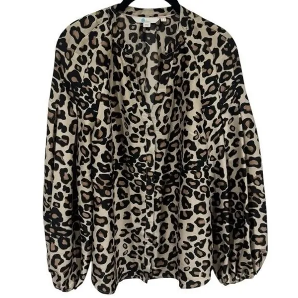 Boden Cheetah‎ Animal Print V-Neck Babydoll Blouse Career Capsule Chic Boho 6 - Image 2