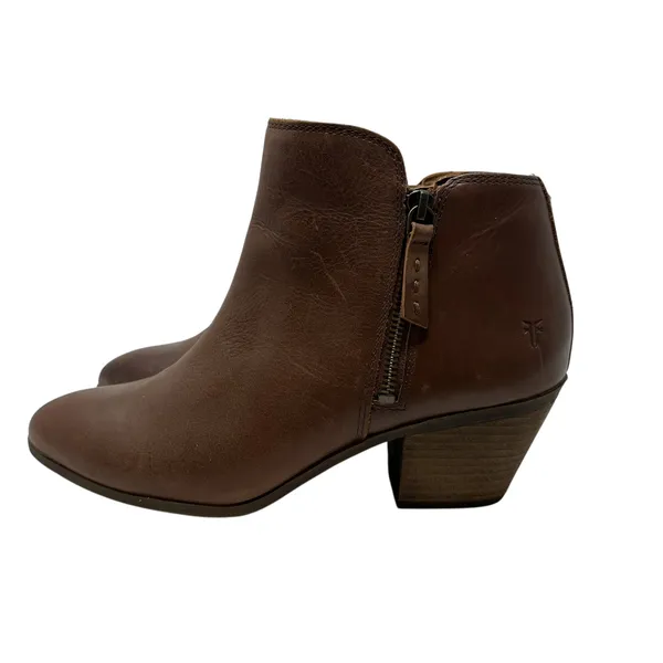 Frye‎ Judith Double-Zip Leather Ankle Boots Booties Brown Size US 9 - Image 12