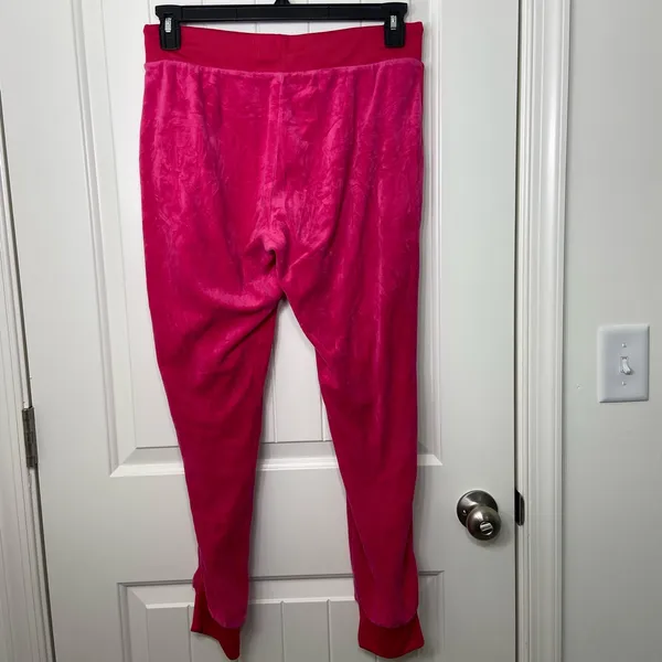 Juicy Couture women’s‎ hot pink soft velour drawstring joggers sweatpants medium - Image 6