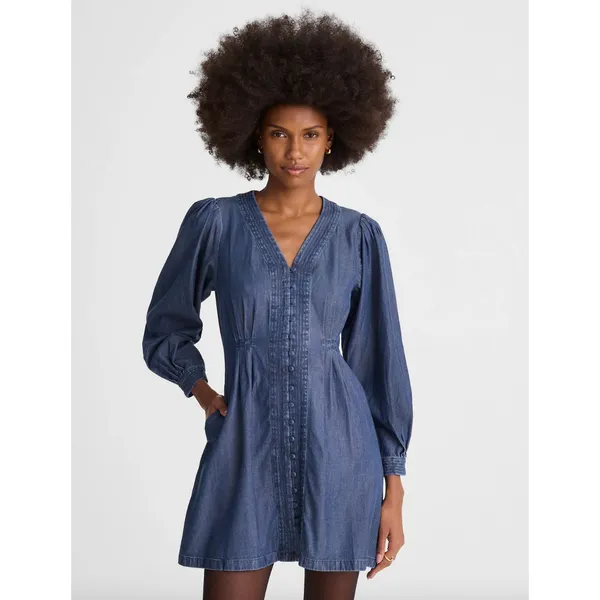 Madewell Denim Button Front Mini Dress Annandale Wash Blue Rigid US 10 NWT - Image 2
