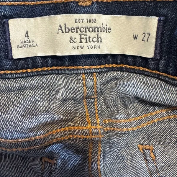 Abercrombie & Fitch Women's Dark Wash Denim Cutoff Micro Shorts Size 4/27 Y2k - Image 5