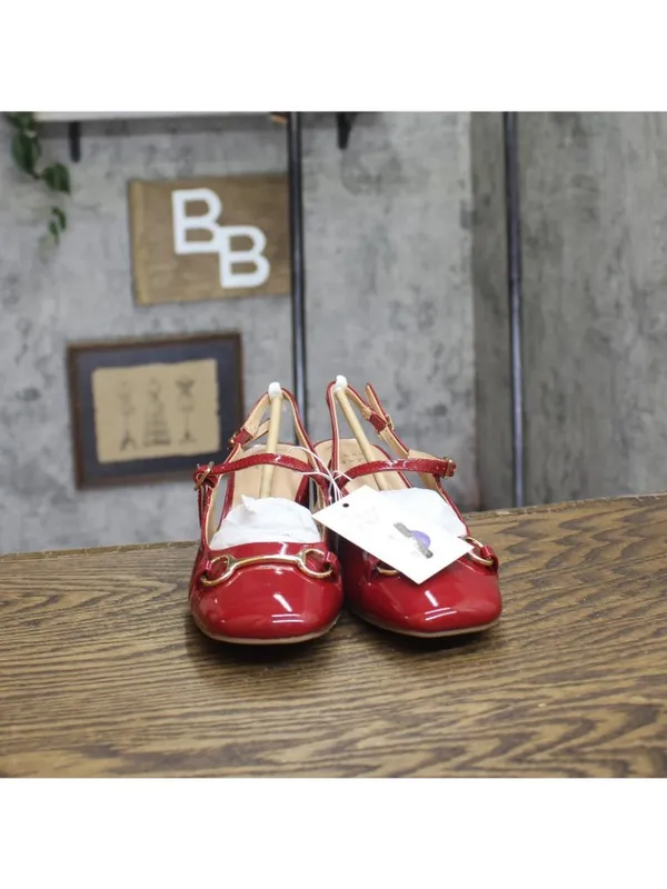 NWT A New Day Womens Lucky Square Toe Mary Jane Heel Block Heel 94305217 Red 6M - Image 4