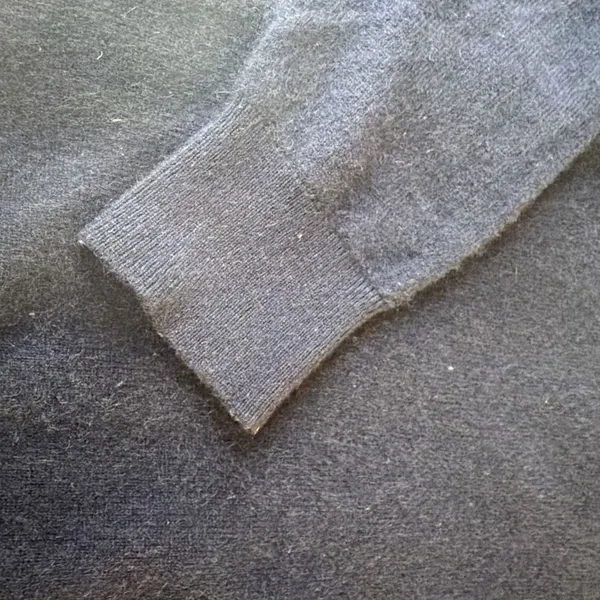 Button Down Navy V-Neck Cashmere Sweater Xl Women's - Image 3