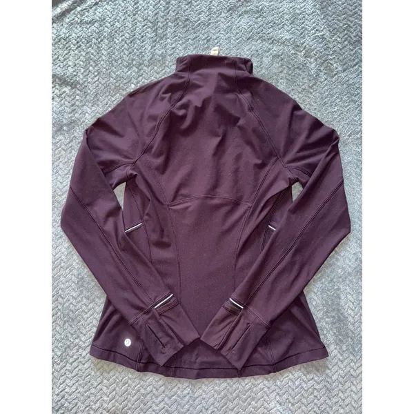 Lululemon Define Athletica Half Zip Pullover Running Top Thumb Holes Purple Sz 6 - Image 5